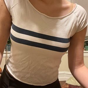 Brandy Melville blue and white striped crop top🔮